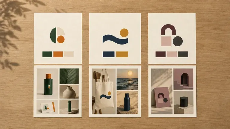 Several client style guide sets displayed side by side in an agency meeting room