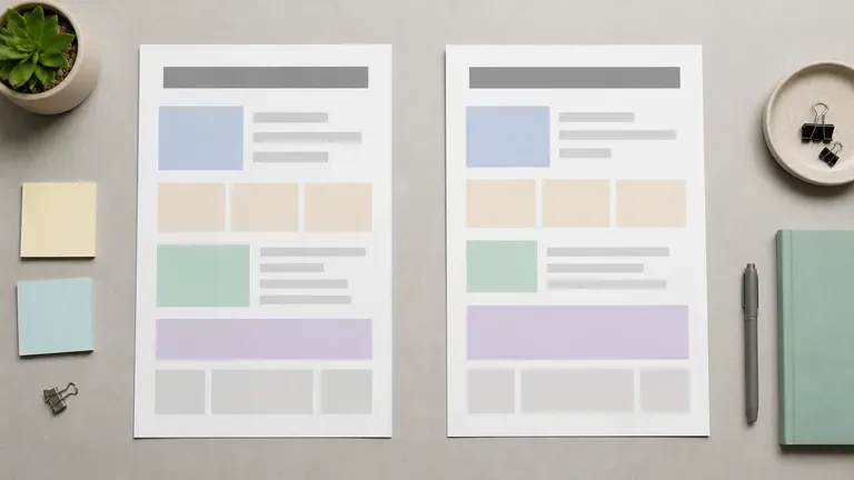 Two draft versions of the same brief document with slightly different section lengths